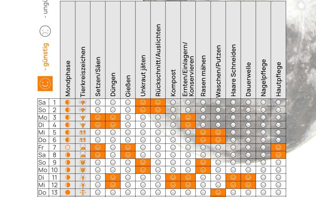 Mondkalender Februar 2025
